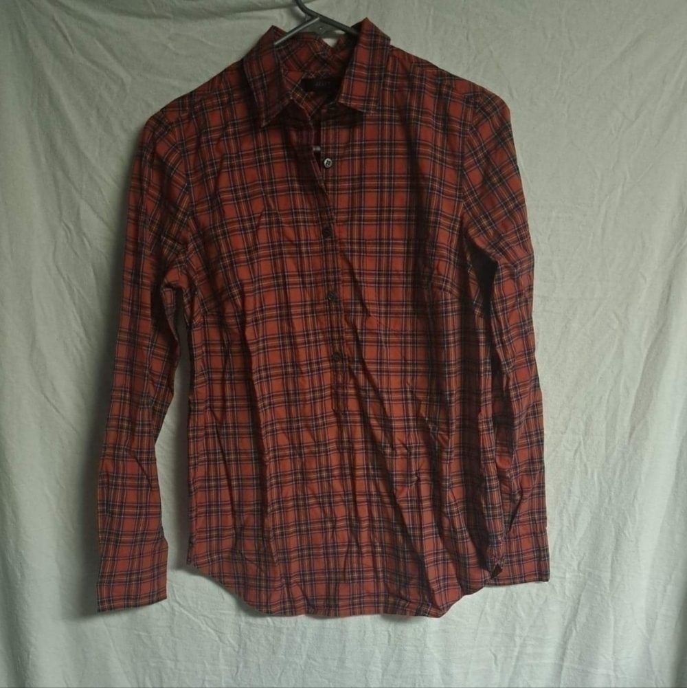 🧡J.CREW Plaid Button Down Top